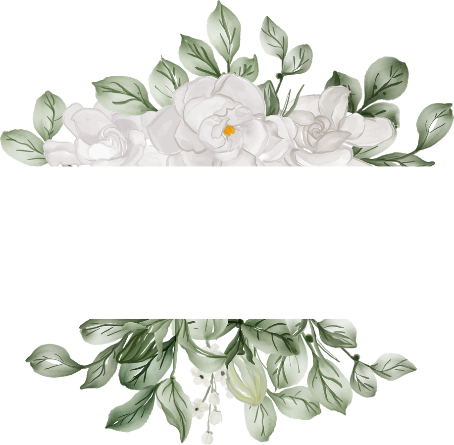 flower frame of Gardenia white watercolor illustration
