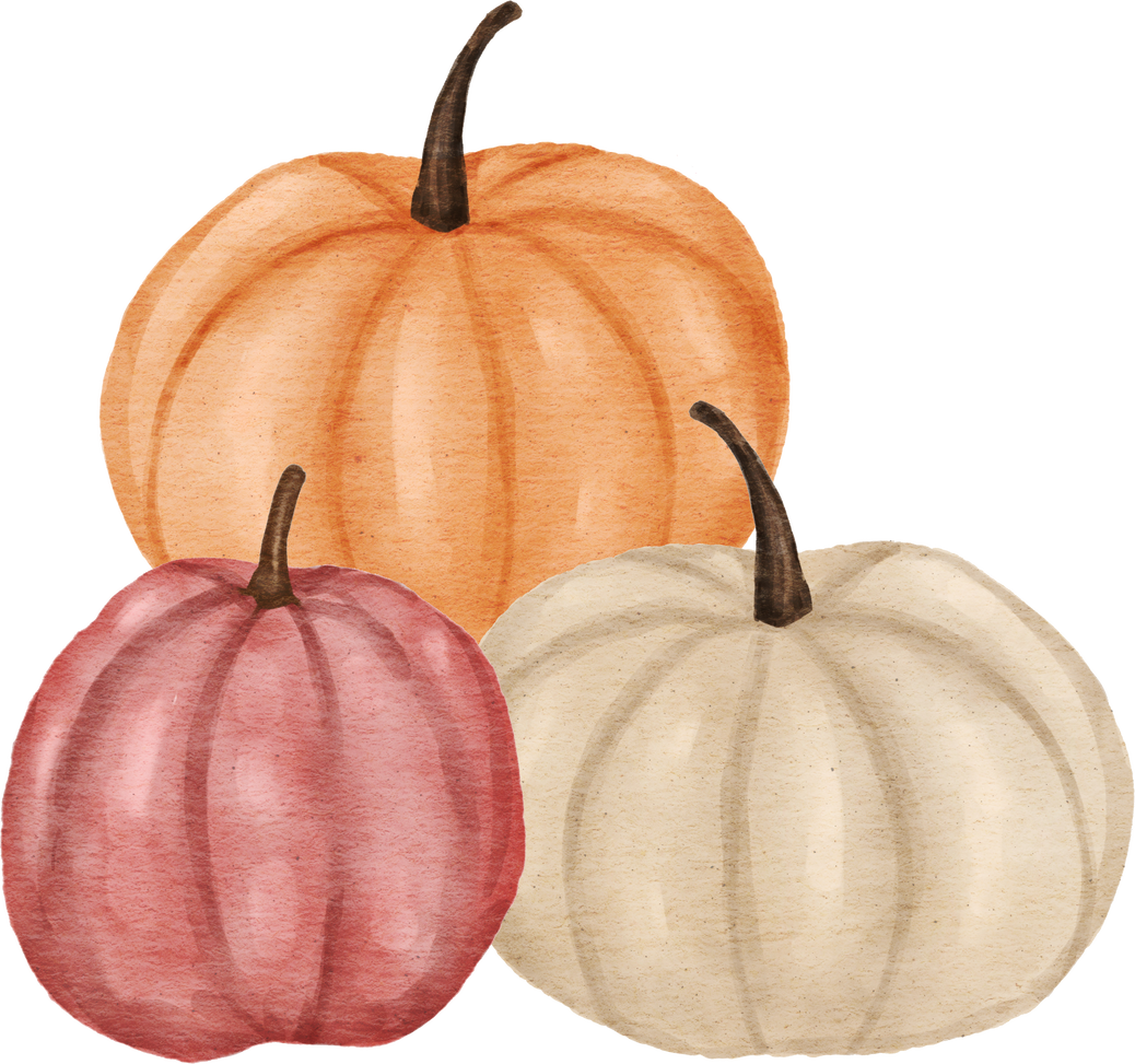 Watercolor autumn pumpkin